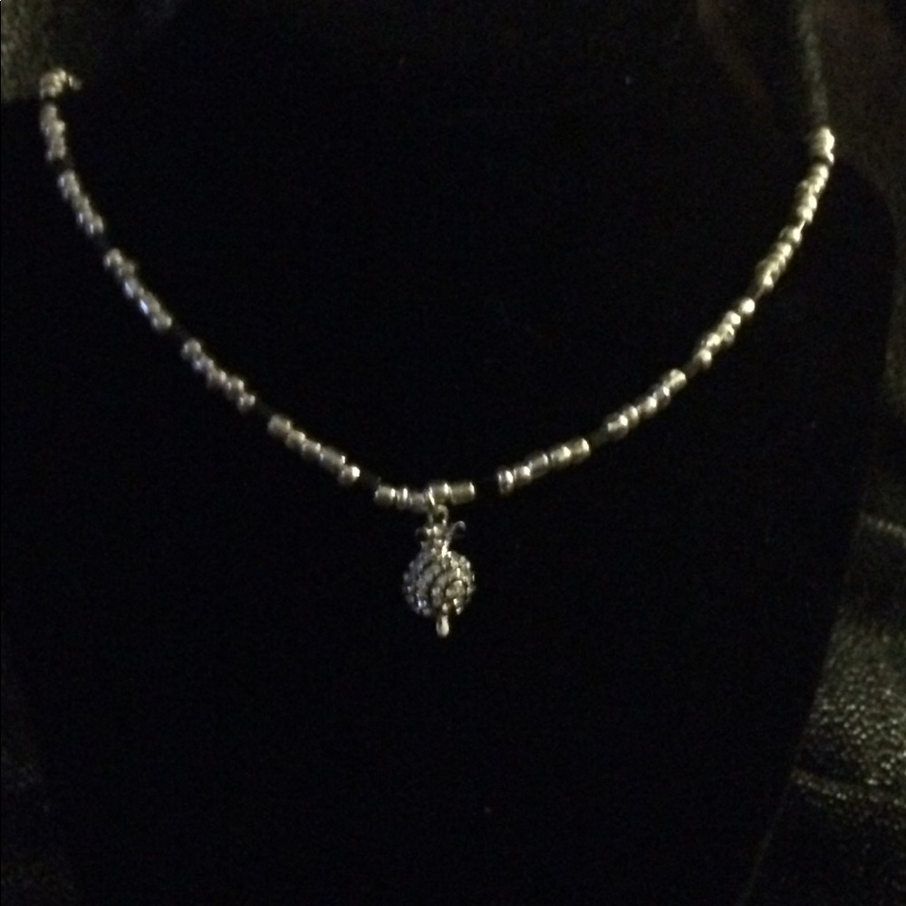 Rhinestone Snail Necklace